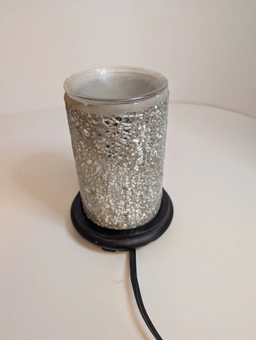 Crackle Glass Electric Wax Melt Warmer Lamp - Warm White Glow
